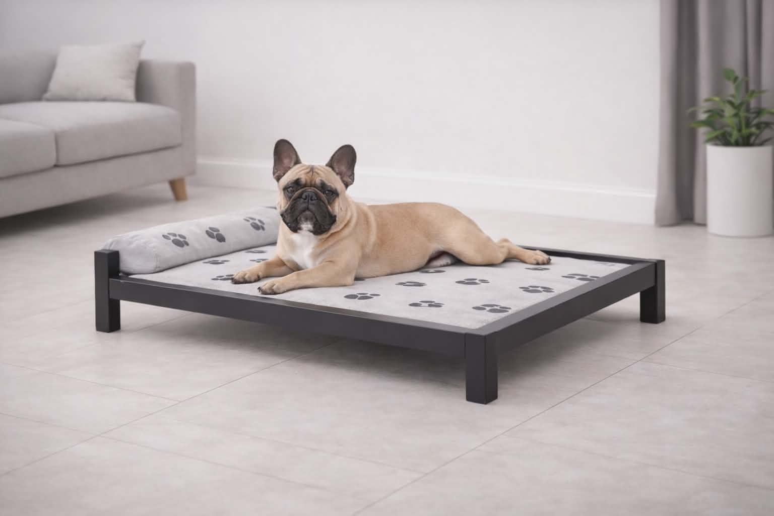 francia bulldog megemelt kutyafekhely prémium kutyaágy